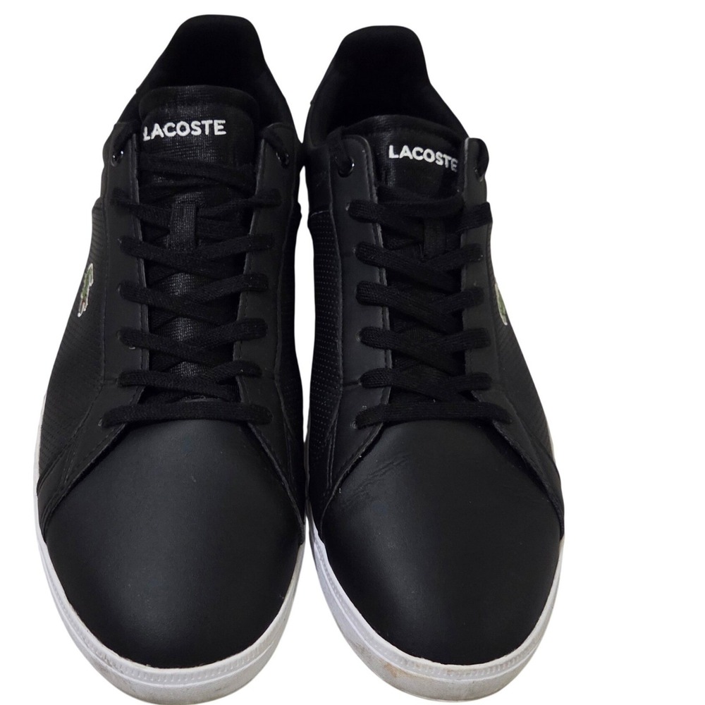 Lacoste Lite Base 224 1 Mens Black White Sneakers 748SMA0113312 Size 13
